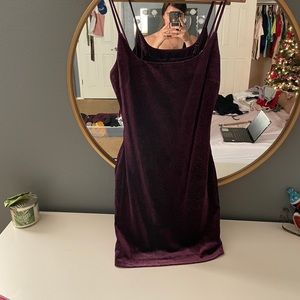 sparkly purple mini dress